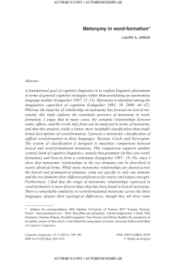 Metonymy in word-formation