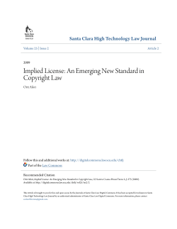 Implied License - Santa Clara Law Digital Commons