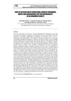 Level of Satisfaction of Educational Services Consumers. Impact