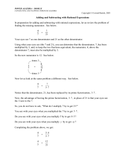 Sample Lesson - JOY Center of Learning