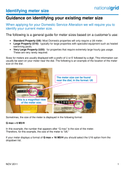 Identifying meter size Guidance on identifying your