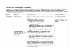 table of transferable skills and experience