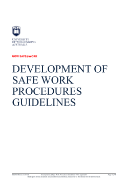Development of Safe Work Procedures Guidelines - Staff