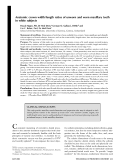 Anatomic crown width/length ratios of unworn and worn maxillary