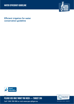 Efficient irrigation for water conservation guideline