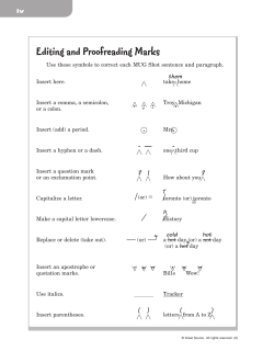Editing and Proofreading Marks
