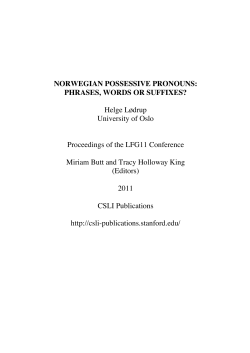 NORWEGIAN POSSESSIVE PRONOUNS: PHRASES