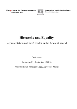 Hierarchy and Equality - Norwegian Institute at Athens