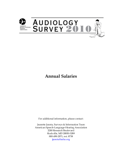 Audiology Survey 2010: Annual Salaries