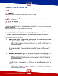 Application for Deferment