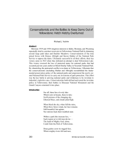 Conservationists and the Battles to Keep Dams Out of Yellowstone