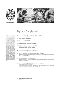 Diploma Supplement - Universidade do Minho