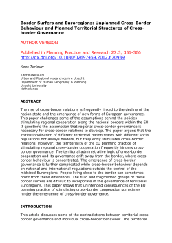 Territorial Structures of Cross Border Governance and Cross Bor