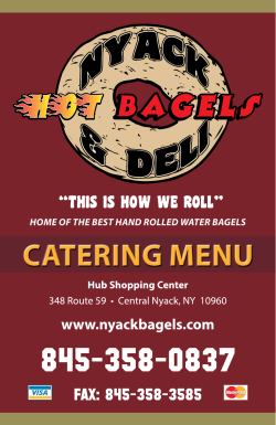 catering menu - Nyack Hot Bagels
