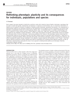 Rethinking phenotypic plasticity and its consequences for