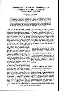 URBAN POLITICAL ECONOMY AND EXPERIENTIAL LEARNING