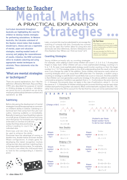 Mental Maths Strategies - Beresfield Public School