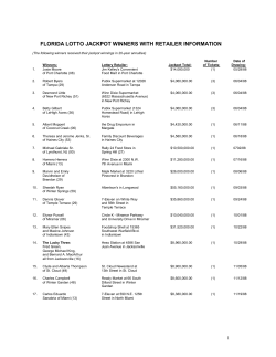 Florida Lotto Jackpot Winners With Retailer