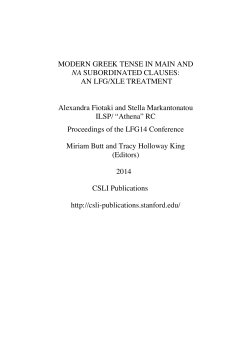 MODERN GREEK TENSE IN MAIN AND NA SUBORDINATED