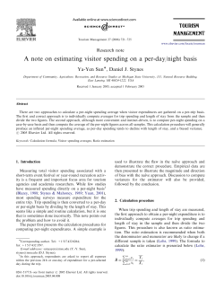 A note on estimating visitor spending on a per-day/night