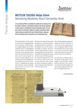 METTLER TOLEDO Helps Solve Remaining Mysteries About