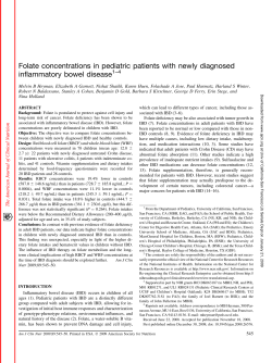 Folate concentrations in pediatric patients with newly diagnosed