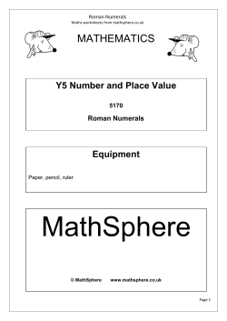Roman numerals- Maths Sphere