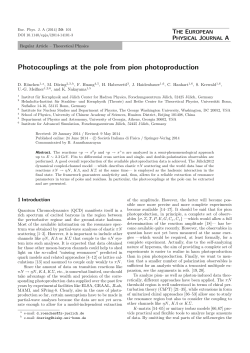 Photocouplings at the pole from pion