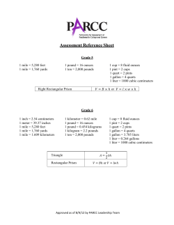 PARCC Reference Sheet