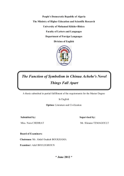 The Function of Symbolism in Chinua Achebe`s Novel
