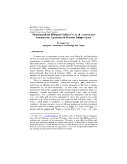 Monolingual and Bilingual Children`s Use of Gestures and