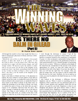 By Pastor Sunny Adeniyi - Winners Chapel International, Calgary