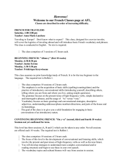 Bienvenue! Welcome to our French Classes page at AFL.