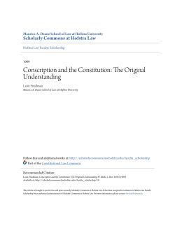 Conscription and the Constitution - Scholarly Commons at Hofstra Law