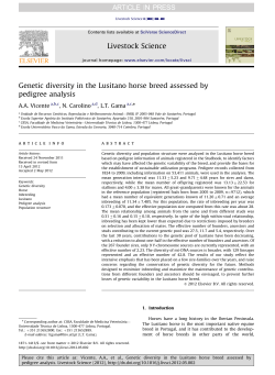 Genetic diversity in the Lusitano horse breed assessed by pedigree
