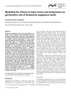 Modelling the effects of water stress and