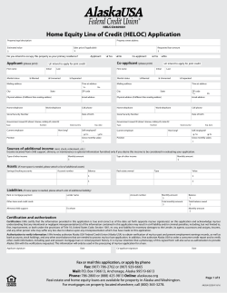 Home Equity Line of Credit (HELOC) Application