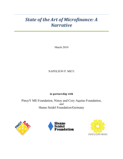 State of the Art of Microfinance: A Narrative