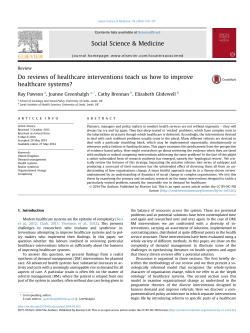 Do reviews of healthcare interventions teach us how to improve