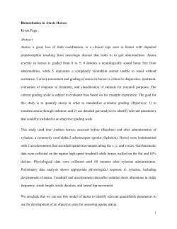 Biomechanics in Ataxic Horses Krista Page Abstract Ataxia, a gross