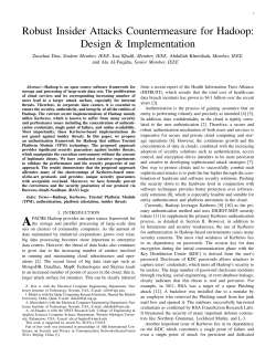 Robust Insider Attacks Countermeasure for Hadoop: Design