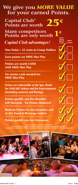Capital Club advantages!