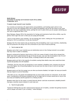 Media Release Association for Savings and Investment South Africa