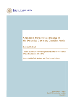 Changes in Surface Mass Balance on the Devon Ice Cap in the