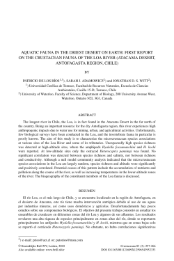 Aquatic Fauna in the Driest Desert on Earth: First Report on the