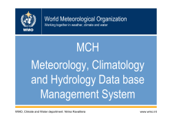 MCH Meteorology, Climatology and Hydrology Data base