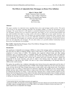 The Effects of Adjustable Rate Mortgages on House Price Inflation