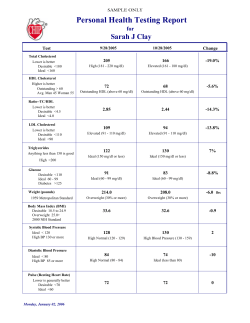 Personal Report - Complete Health Improvement Program
