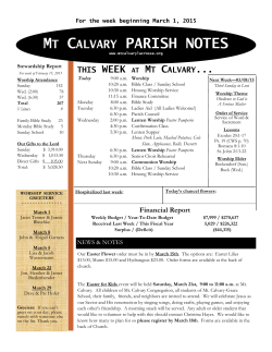 mt calvary parish notes - Mt. Calvary Lutheran Church