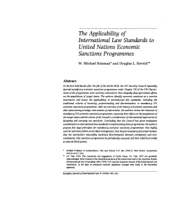 The Applicability of International Law Standards to United Nations